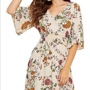 Boho Floral Print Flowy Dress